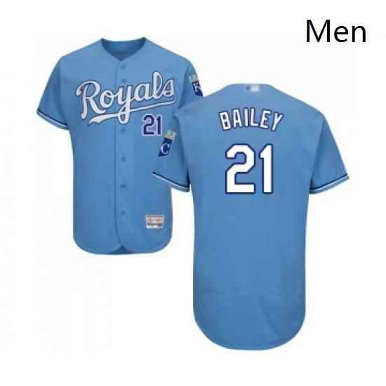 Mens Kansas City Royals 21 Homer Bailey Light Blue Alternate Flex Base Authentic Collection Baseball Jersey
